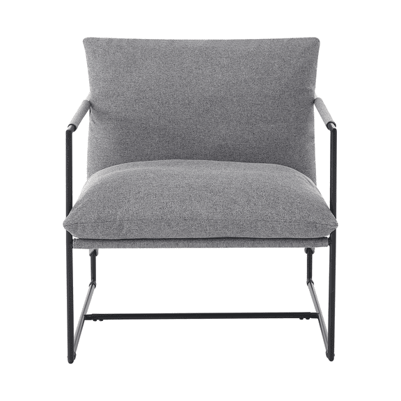 Modern Metal Framed Cozy Armchair,Sling Accent Chair for Living Room,Upholstered Living Room Chairs with Shredded Foam Cushioning, Lounge Chair for Bedroom,Living Room,Reading Room