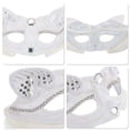 thumbnail image 3 of Unique Bargains 1 Pc Cat Ears Party Mask White Plastic Lace, 3 of 5
