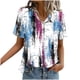 thumbnail image 5 of TaTaai Women's Loose Fit Short Sleeve Button Down Point Collar Print Shirt Top Summer Casual Blouse Breathable Daily Plus Size Gift, 5 of 5