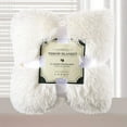 thumbnail image 6 of Noahas Shaggy Longfur Throw Blanket with Sherpa Warm Underside, Lightweight and Washable Kids Girls Room Decorative Blanket, 50''x60'', Cream White, 6 of 7