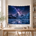 thumbnail image 5 of Snow-Capped Peak in Starry Milky Way Sky, Majestic Fantasy for Nature Lovers, Celestial Landscape Wall Decor, Housewarming Gift, Tapestry Wall Hanging for Bedroom and Living Room, 5 of 7