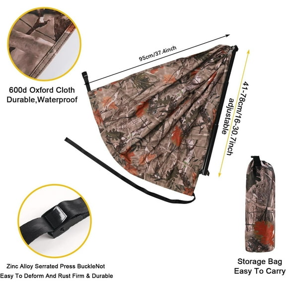 Camo Tree Chair Hammock Seat Hunting Chair Portable and Light Weight Camping Stool on Tree (Double-Sided)