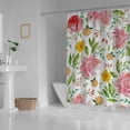 thumbnail image 3 of FREEAMG Bath Curtains Shower Curtain Pink and Yellow Flowers and Leaves Bathroom Waterproof Machine Washable 66x72 inch, 3 of 6