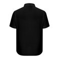 thumbnail image 6 of RYRJJ Silk Button Down Shirts for Women Satin Short Sleeve V Neck Casual Work Office Blouse Tunic Tops Summer Fashion Clothes(Black,S), 6 of 7