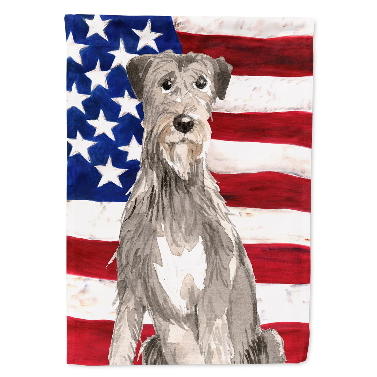 Patriotic USA Irish Wolfhound Garden Flag