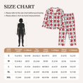 thumbnail image 4 of Yiaed Sweet Red Fruit Print Pajamas Women's Long Sleeve Sleepwear Soft Button Down Loungewear Pjs Lounge Set Nightwear Womens Pajama Pants-X-Large, 4 of 7