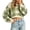 Green, variant on Oversized Cropped Sweater for Women Color Block Pullover, Cute Fall Long Sleeve Crop Top Checkered Winter Knit Trendy Fashion (Sky Blue, L)
