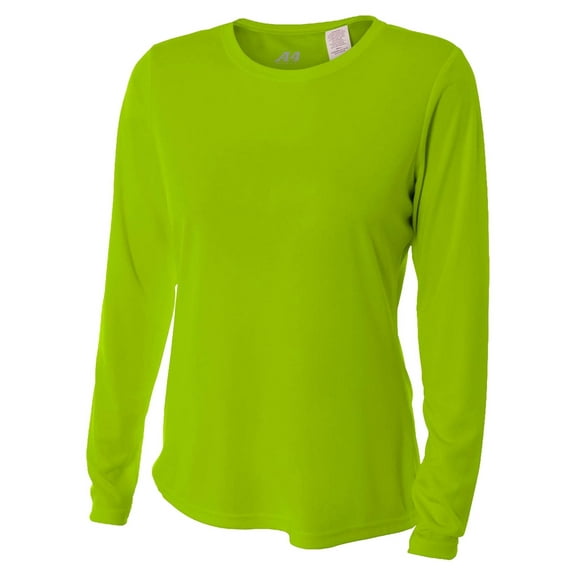 A4 Women's Performance Moisture Wicking Interlock Shirt, X-Large, Lime