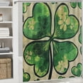 thumbnail image 6 of Awypu Four Leaf Clover Ireland Holiday St Patrick’s Day Lucky Charm Shamrocks Waterproof Shower Curtain Set White, 6 of 7