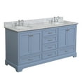 thumbnail image 6 of Harper 72" Double Bathroom Vanity with Powder Blue Cabinet and Carrara Marble Top, 6 of 6