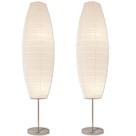 Belladonna Two Light - Light Accents Chrome Floor Lamp with Paper Shades (Set of 2)