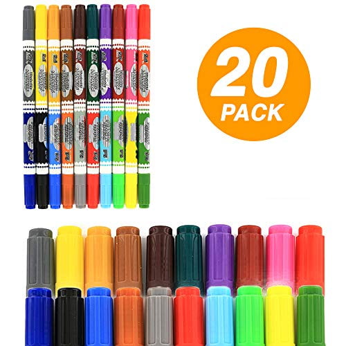 Download Emraw 10 Color Double-Tip Washable Markers Classroom Pack Fine Tip Dry Erase Marker Erasable ...
