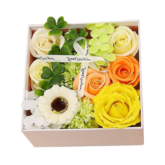Conjunto de caja combinada de flores artificiales FloreceBien, flor de clavel, flores para arreglos decorativos, regalo para el Día de la Madre o Navidad