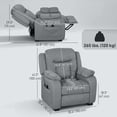 thumbnail image 3 of HOMCOM Massage Recliner Chair with Quiet Motor Pet-Friendly Fabric Grey, 3 of 10