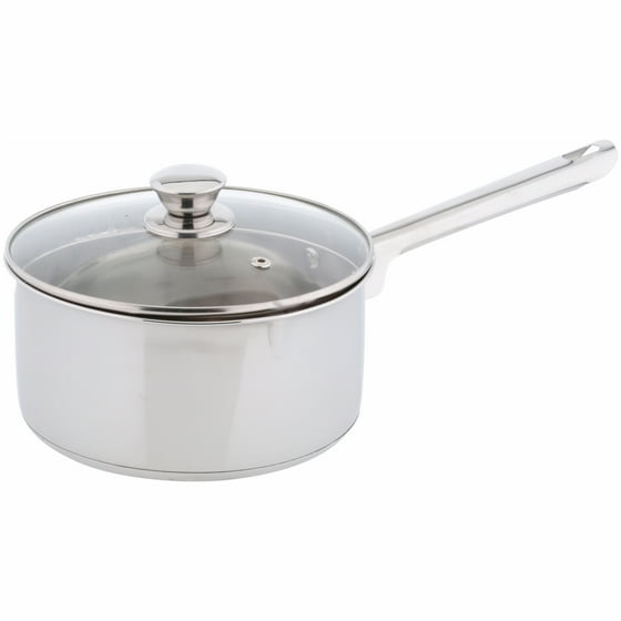 Mainstays Stainless Steel 3Quart Sauce Pan with Straining Lid