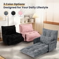 thumbnail image 6 of Centilab Adjustable Folding Sofa Couch with Pillows, 5 Position Foldable Lazy Sleeper Couch with Armrest, Multi-Functional Floor Seating for Living Room Bedroom, Single Grey, 6 of 8