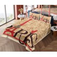 thumbnail image 4 of Ambesonne Vintage Fitted & Top Sheet Set with Shams, Paris Eiffel Tower View, Red Brown Ecru, 4 of 5