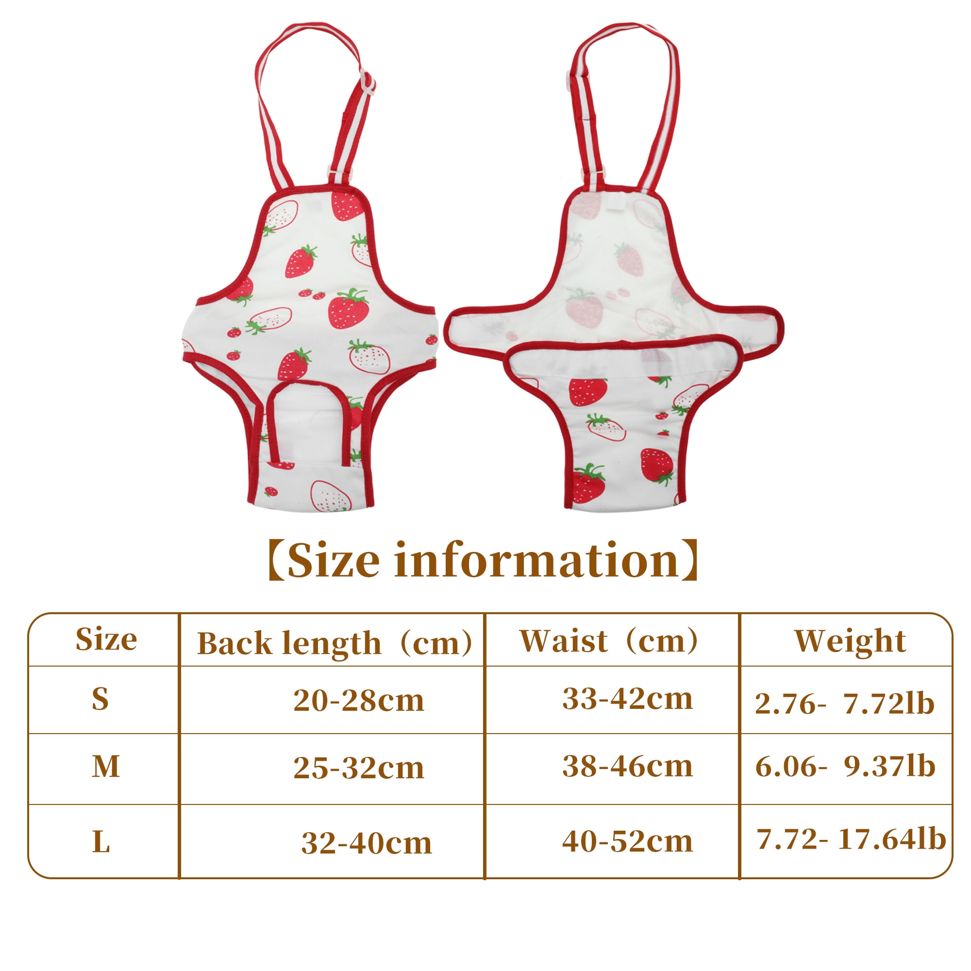 Unique Bargains Dog Diapers for Female Dogs Washable Reusable Panties Red White S