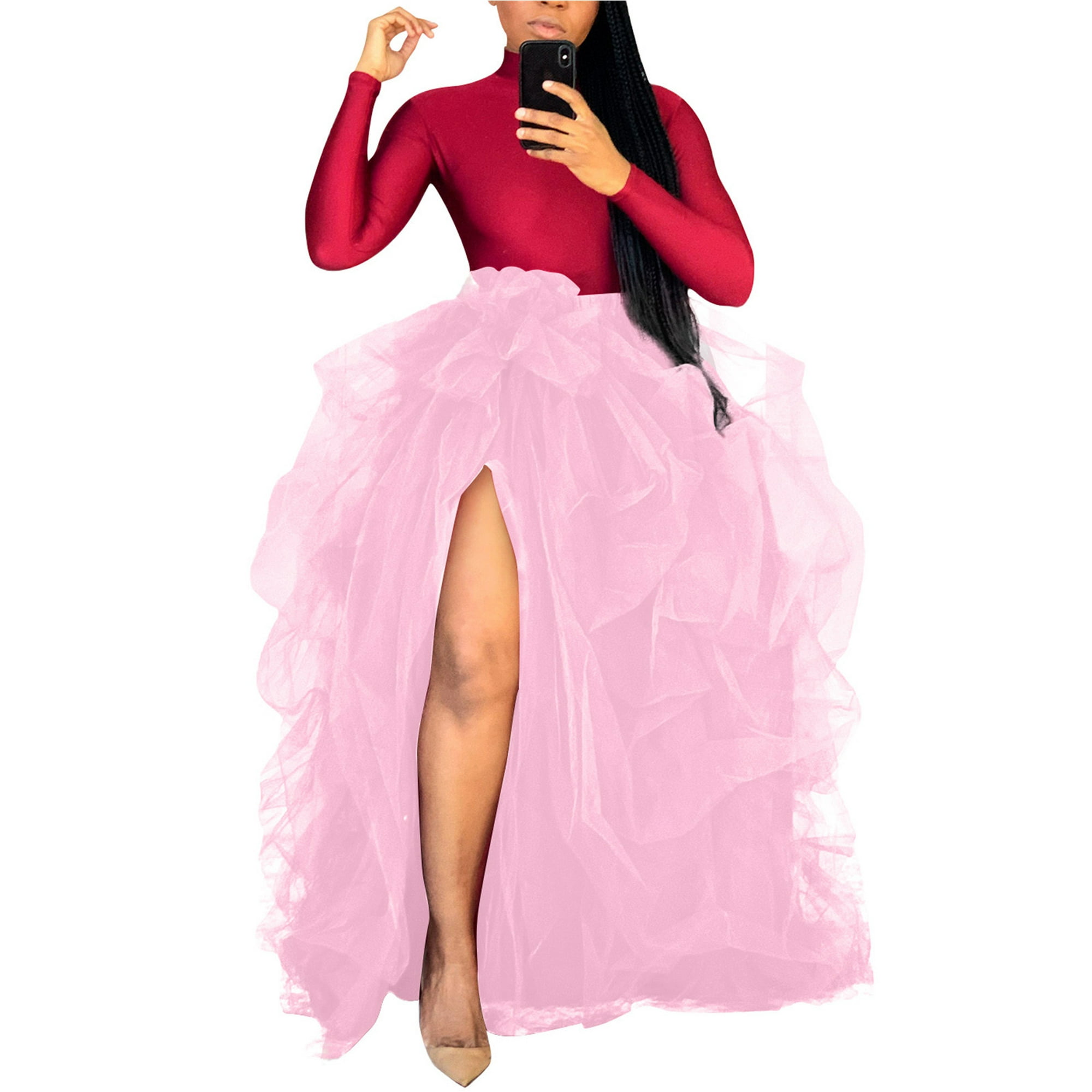 High waisted tulle maxi skirt hotsell