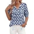 thumbnail image 5 of PRETTYGARDEN Womens Summer Boho Tops Vacation Outfits Casual Tie Front V Neck Peasant Blouses Puff Short Sleeve Shirts, 5 of 7