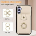thumbnail image 5 of REQO Phone Case for Samsung Galaxy A15 5G/4G Wallet Cell Cover with Screen Protector and Crossbody Strap Ring Stand RFID Credit Slot ID Card Holder Kickstand Leather A 15 15A Women Girls Beige, 5 of 7