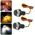 thumbnail image 4 of Qiilu Handlebar Light Grip, ABS DC12V Motorcycle LED Turn Signal Lamp Grip Bar End Plug Handlebar Light White + Yellow, 4 of 8