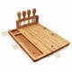 thumbnail image 5 of tabla de quesos, bandeja para servir con 4 cuchillos de acero inoxidable, tabla de charcutería de madera maciza de 14''x11'', 5 of 5