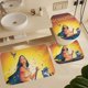 thumbnail image 5 of Juego de 4 cortinas de ducha Pocahontas con alfombrillas antideslizantes, tapa de inodoro y alfombrilla de baño, cortina de ducha impermeable con decoración de dibujos animados para baño con 12, 5 of 8