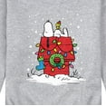 thumbnail image 3 of Peanuts - Snoopy Holiday House - Men's Crew Neck Fleece Pullover, 3 of 6