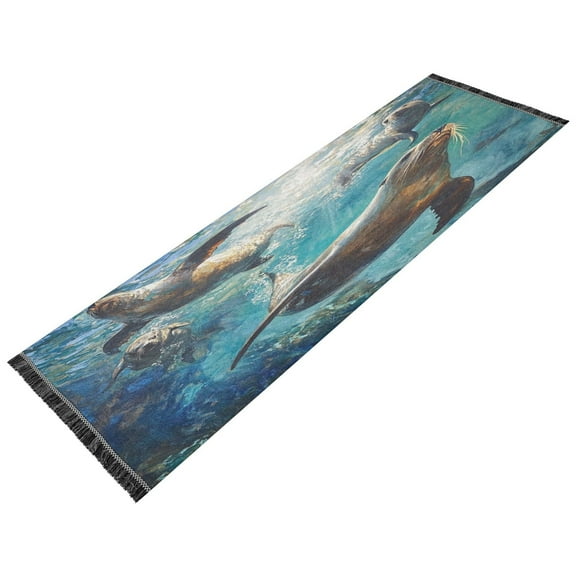 Runner Rug Classical Sea Lion Style Pattern 72x23.5 indoor Washable Runner Rug