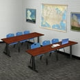 thumbnail image 2 of Regency Cain 84 x 24 in. T-Base Training Seminar Table- Cherry & 3 M Stack Chairs- Blue, 2 of 7