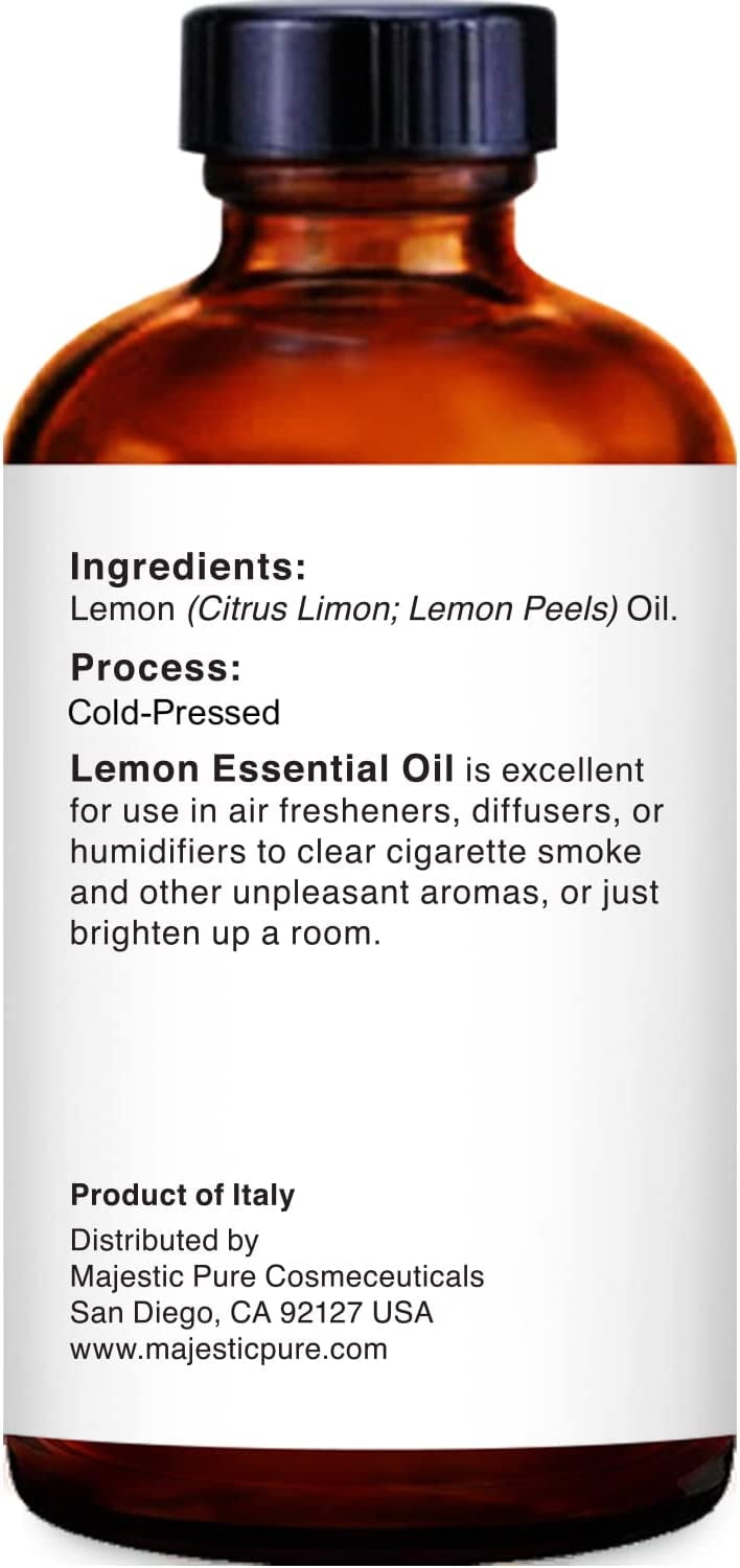 Kukka Lemon Essential Oil for Diffuser - 100% Pure Therapeutic Grade Essential Oil Lemon Oil for Skin - Lemon Essential Oil for Cleaning - Lemon Oil