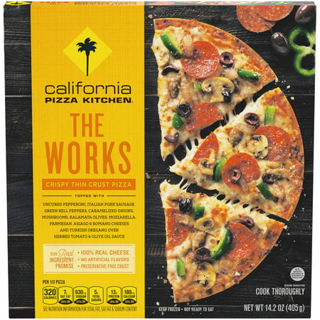 CALIFORNIA PIZZA KITCHEN The Works Crispy Thin Crust Frozen Pizza 14.2 oz. Box