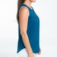thumbnail image 6 of Elsie & Zoey Tobi Small Tidel Teal Sleeveless Scoop Neck Henley Tank Top for Women, 6 of 8