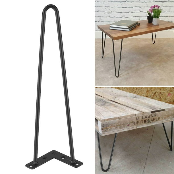 Amonida 4pcs Heavy Duty Hairpin Furniture Legs Black Coffee Table Set Modern Desk Mid Century For Diy Stand Bench Chair Handcrafts Accessories Com Modern Hairpin Table Desk Legs, How High Are Coffee Table Legs
