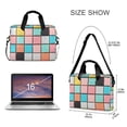 thumbnail image 3 of FORMRS 16" Laptop Bag Carrying Sleeve Case with Handle Travel Shoulder Briefcase, Colorful Checkered Pattern, 3 of 8