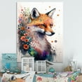 thumbnail image 2 of Designart Cute Fox Floral Art I Canvas Wall Art, 2 of 5