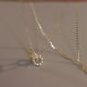 thumbnail image 5 of Collar de plata de ley S925 con anillo doble de diamantes pequeños, temperamento muy fino, cadena de clavícula simple, regalo, 5 of 5