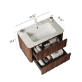 thumbnail image 3 of ELESHINE 30-Inch Modern Wall-Mounted Floating Bathroom Vanity with 2 Drawers, Undermount Sink, Ceramic Top, 3 of 7