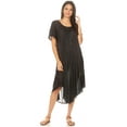 thumbnail image 5 of Sakkas Lilia Embroidered Lace Up Bodice Relaxed Fit Maxi Sun Dress - A-Black - One Size Regular, 5 of 5