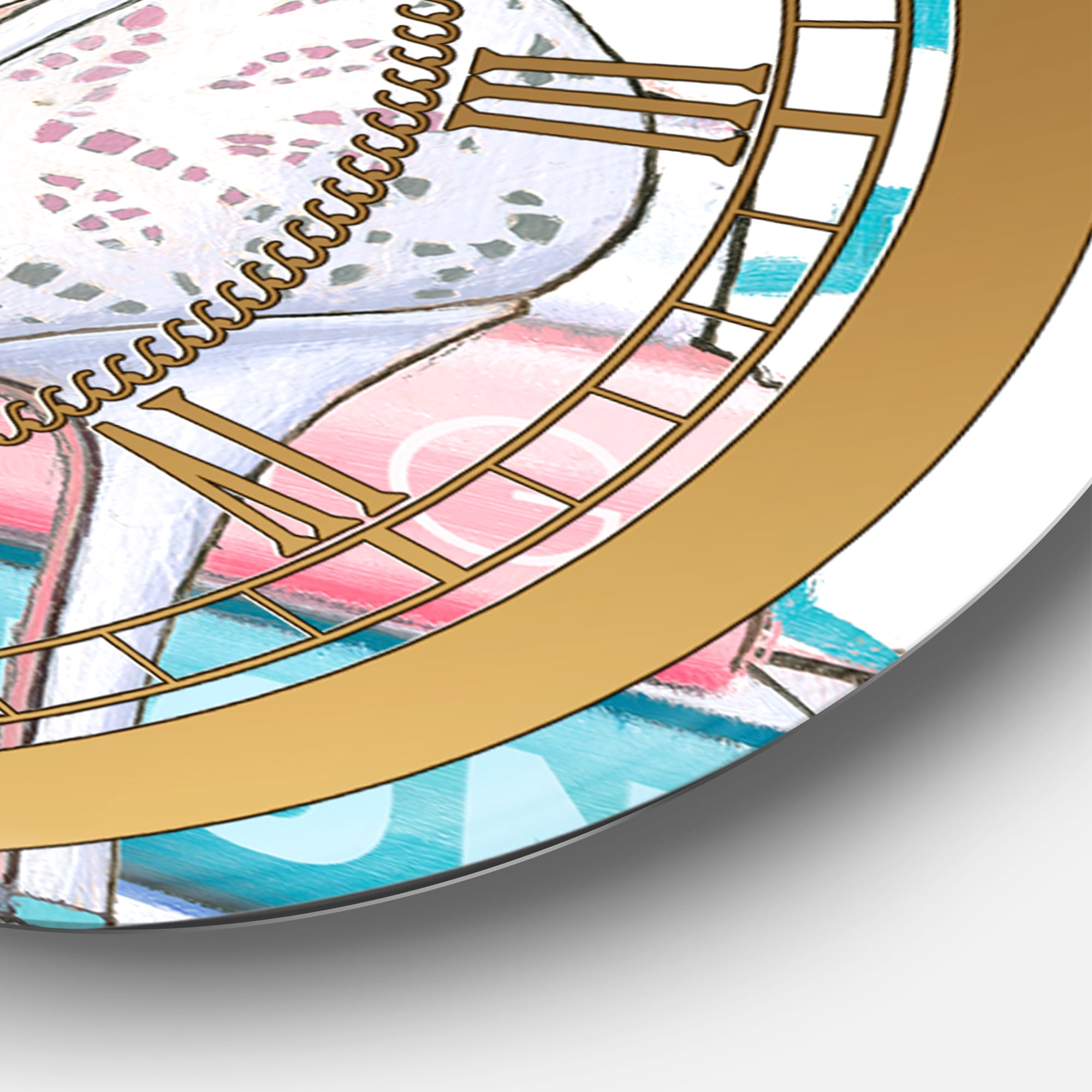 Designart 'Pink Fashion high heels IV' Glam wall clock