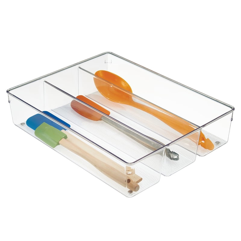 InterDesign Linus 3 in. H x 10.5 in. W x 13.8 in. D Plastic Utensil Tray