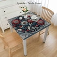 thumbnail image 2 of nygtbtfer  Fitted Tablecloth Elastic Edged Table Cover,Independence Day Poppy F Wipeable Table Cloths for Kitchen Dining Party Fit up Tables,Watercolor Floral on White, 2 of 7