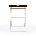 thumbnail image 5 of Bowery Hill Transitional Brown Mango Wood and Gold Cross Legs Tray Table, 5 of 8