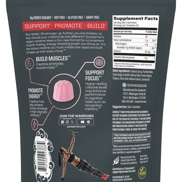 US Active Creatine Gummies (Strawberry) - 90ct pouch (30 srv)