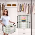 thumbnail image 6 of Foldable Clothes Storage Bags Clothes Organizer Bin with Clear Windows for Clothes Bedding Light Gray and Green Plaid, 6 of 6