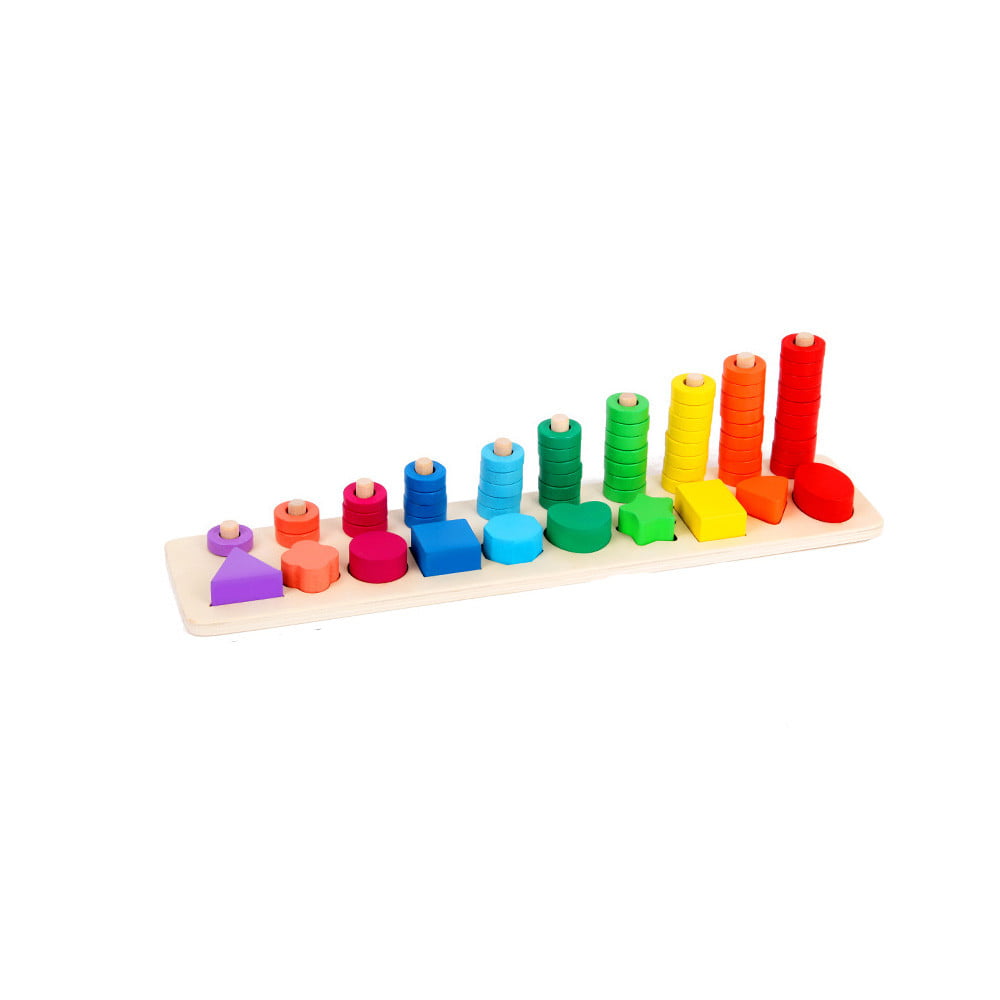 XMAS Wooden Child Education Toy Tower Stacking Colourful Puzzle Toddler Learning 