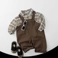 thumbnail image 3 of CUZIBR Boys Baby Toddler Overalls Pants Adjustable Straps Solid Color Casual Wide Leg Comfortable Bib Trousers Jumpsuit Romper With Pockets Fashionable Relaxed Dailywear,Brown,18-24 Months, 3 of 3