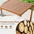 thumbnail image 6 of Costway Patio Rectangle Acacia Wood Dining Table Spacious Slatted Top Up to 6 Outdoor, 6 of 9