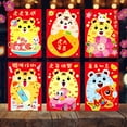 thumbnail image 4 of Coofit 2022 Enveloppe Rouge Chinoise de Poche Dessin Animé 18 Pcs Tigre Rouge Enveloppe Argent Porte-Bonheur, 4 of 10